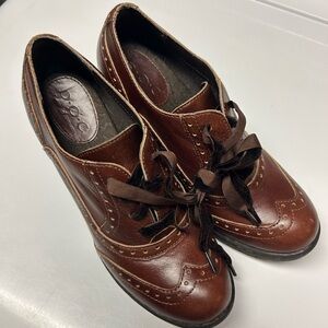 Ladies BOC by Born Concept Zandi Brogue SZ 6.5 Brown Leather Heels Shoes